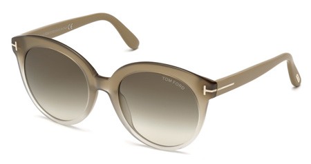 Tom Ford MONICA Sunglasses, 59B - Beige/other / Gradient Smoke