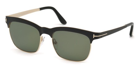 Tom Ford ELENA Sunglasses, 05R - Black/other / Green Polarized