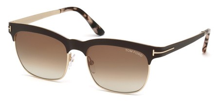 Tom Ford ELENA Sunglasses, 48F - Shiny Dark Brown / Gradient Brown