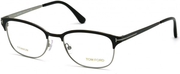 Tom Ford FT5381 Eyeglasses, 005 - Black, Light Ruthenium