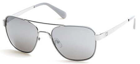 Guess GU-6853 Sunglasses, 06C - Shiny Dark Nickeltin / Smoke Mirror
