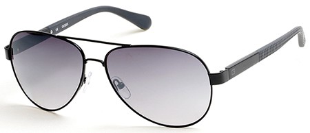 Guess GU-6862 Sunglasses, 05C - Black/other / Smoke Mirror