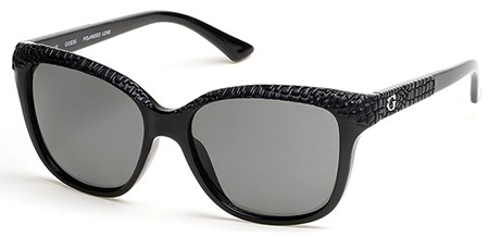 Guess GU-7401 Sunglasses, 01D - Shiny Black / Smoke Polarized