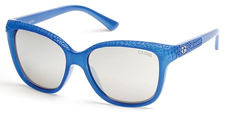 Guess GU-7401 Sunglasses, 87C - Shiny Turquoise / Smoke Mirror