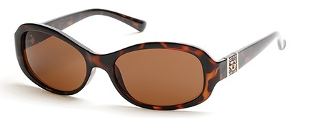 Guess GU-7424 Sunglasses, 52E - Dark Havana / Brown