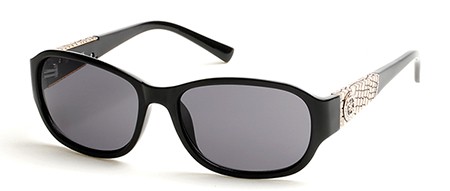 Guess GU-7425 Sunglasses, 01A - Shiny Black / Smoke