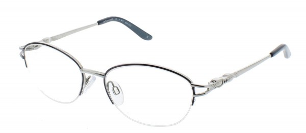 Puriti Titanium W14 Eyeglasses, Blue Steel