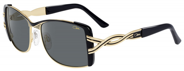 Cazal Cazal 9059 Sunglasses, 001 Black-Gold/Grey Lenses