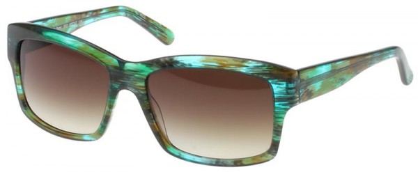 Exces Exces Sunglass Sami Sunglasses, GREEN-COGNAC-CRYSTAL/BROWN GRADIENT LENSES (502)
