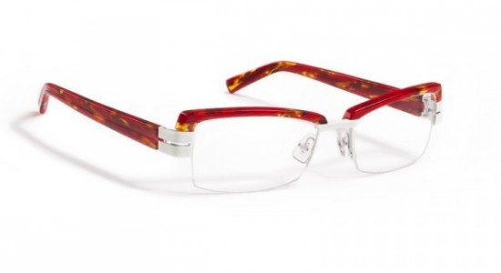 J.F. Rey JF2424 Eyeglasses, White / Red Acetate - Red and Fair Demi (3510)
