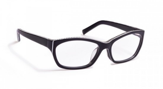 J.F. Rey JF1250 Eyeglasses, Black / White & black stripes (0010)