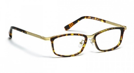 J.F. Rey JF2693 Eyeglasses, JF2693 9565 DEMI / STRIPED ORANGE + SOFT GOLD METAL (9565)