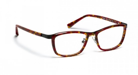 J.F. Rey JF2696 Eyeglasses, JF2696 3500 RED/ORANGE+ SATIN BLACK METAL (3500)