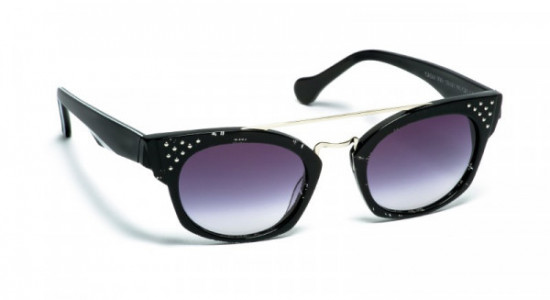 Boz by J.F. Rey CADIX Sunglasses, CADIX 0001 SUNGLASS BLACK/WHITE WITH SILVER PINS (0001)