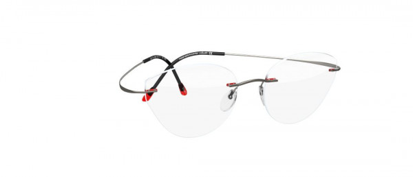 Silhouette TMA Pulse 4536 Eyeglasses, 6058 Coral Red / Grey