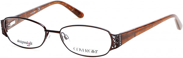 CoverGirl CG0450 Eyeglasses, 049 - Matte Dark Brown