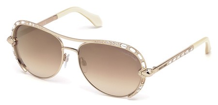 Roberto Cavalli SULAPHAT Sunglasses, 28G - Shiny Rose Gold / Brown Mirror
