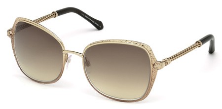Roberto Cavalli TABIT Sunglasses, 33G - Gold/other / Brown Mirror