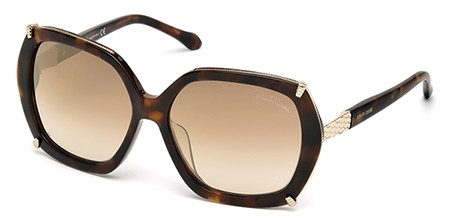 Roberto Cavalli RC993S-D Sunglasses, 52G - Dark Havana / Brown Mirror