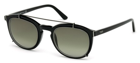 Tod's TO-0181 Sunglasses, 01P - Shiny Black / Gradient Green