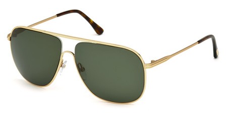 Tom Ford DOMINIC Sunglasses, 28N - Shiny Rose Gold / Green