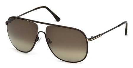 Tom Ford DOMINIC Sunglasses, 49K - Matte Dark Brown / Gradient Roviex