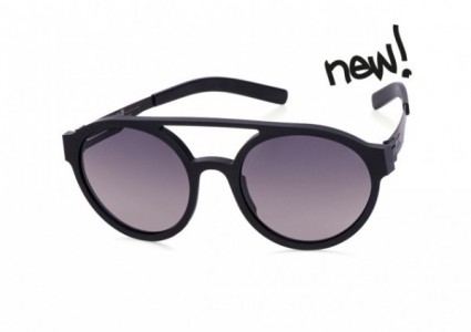 ic! berlin Claus Sunglasses, Black-Rough / Black to Grey