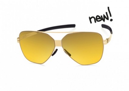ic! berlin Harry S. Sunglasses, Sun-Gold / Yellow Dust Mirrored