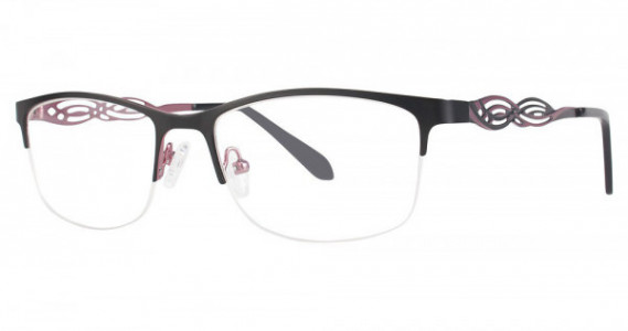 Genevieve LUXURY Eyeglasses, Matte Black/Mauve