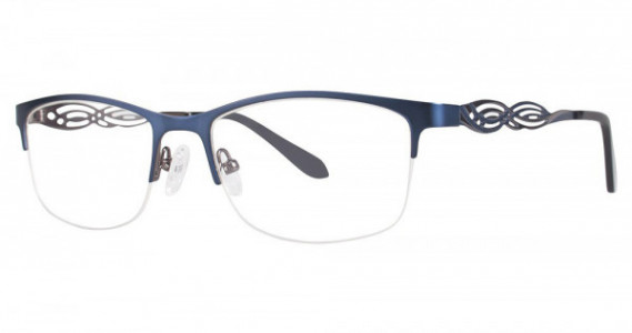 Genevieve LUXURY Eyeglasses, Matte Navy/Gunmetal