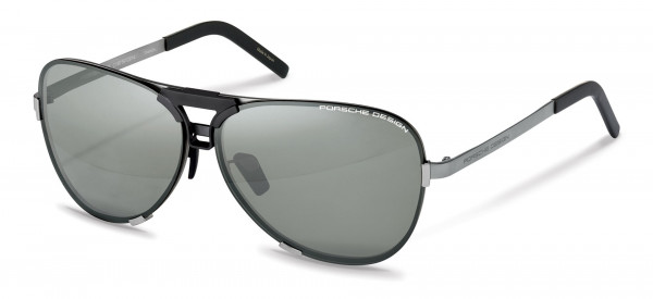 Porsche Design P8678 Sunglasses, A dark gun (light silver mirrored; green)