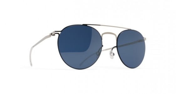 Mykita PEPE Sunglasses, SILVER/NIGHT SKY - LENS: SAPPHIRE BLUE FLASH