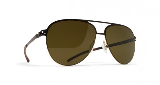 Mykita GRIMBART Sunglasses, GOLD/DARK BROWN - LENS: RAW BROWN SOLID