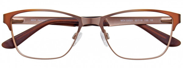 MDX S3321 Eyeglasses, 010 - Satin Brown & Light Brown