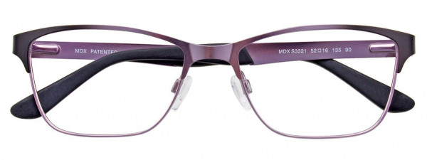 MDX S3321 Eyeglasses, 090 - Satin Black & Light Lilac