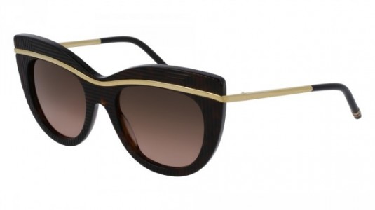 Boucheron BC0004S Sunglasses, 005 - HAVANA with GOLD temples and BROWN lenses