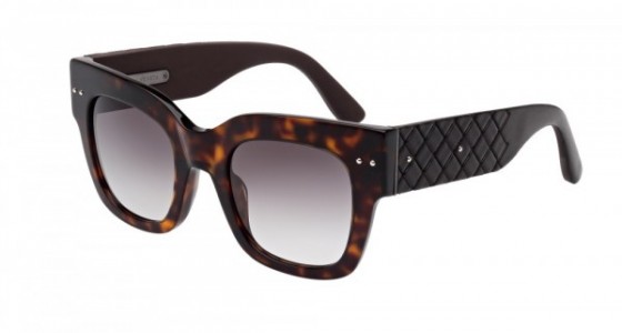 Bottega Veneta BV0007S Sunglasses, AVANA with BLACK temples and SMOKE lenses