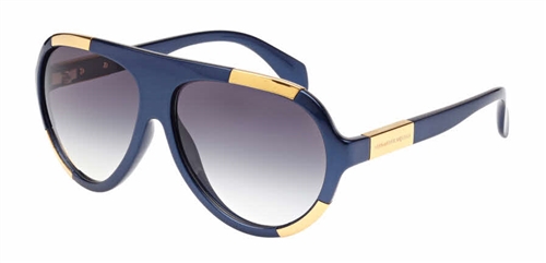 Alexander McQueen AM0008S Sunglasses, 003 Blue with Gradient Blue Lens