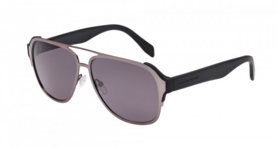 Alexander McQueen AM0012S Sunglasses, RUTENIUM with BLACK temples and SMOKE lenses
