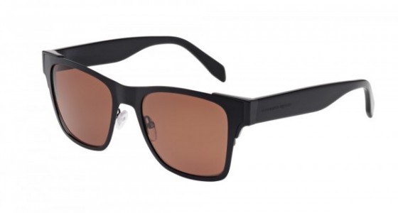 Alexander McQueen AM0011S Sunglasses, BLACK with BROWN lenses