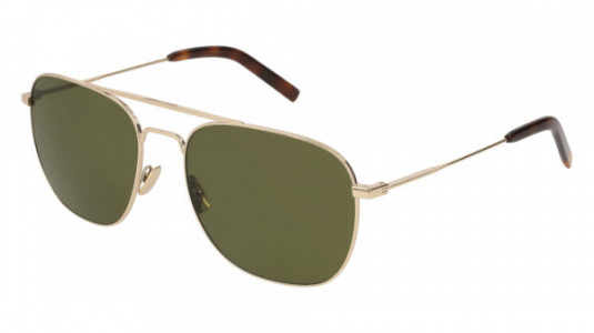Saint Laurent SL 86 Sunglasses, GOLD with GREEN lenses