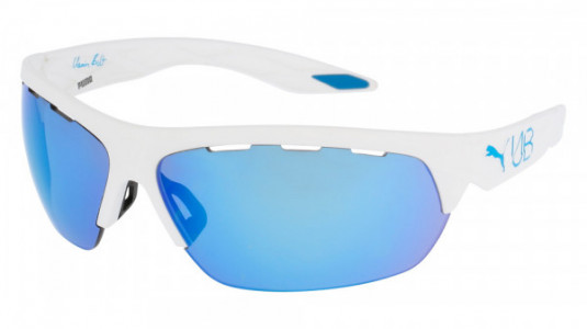 Puma PU0001S Sunglasses, WHITE with BLUE lenses