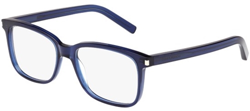Saint Laurent SL 89 Eyeglasses, 004 Blue Transparent Shiny 