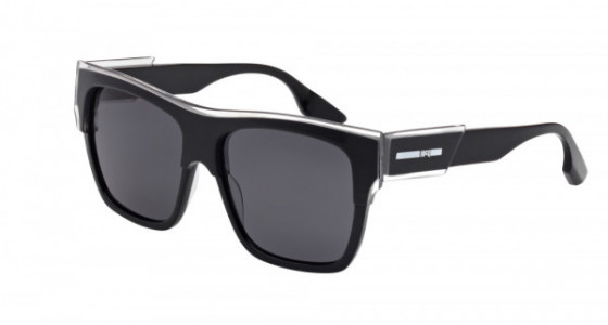 McQ MQ0004S Sunglasses, BLACK with SMOKE lenses