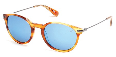 Kenneth Cole New York KC-7202 Sunglasses, 53X - Blonde Havana / Blu Mirror