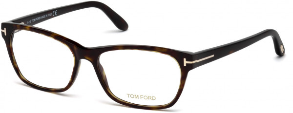 Tom Ford FT5405 Eyeglasses, 052 - Shiny Classic Dark Havana, Shiny Rose Gold 