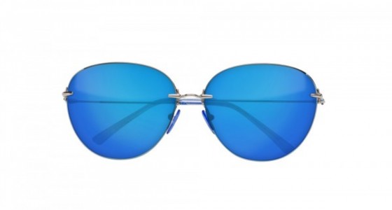 Christopher Kane CK0002S Sunglasses, SILVER with BLUE lenses