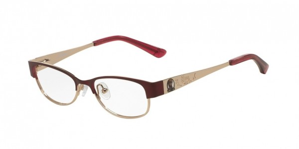 Disney Eyewear 3E1005 Eyeglasses, 3097 SATIN BURGUNDY/SHINY GOLD (BORDEAUX)