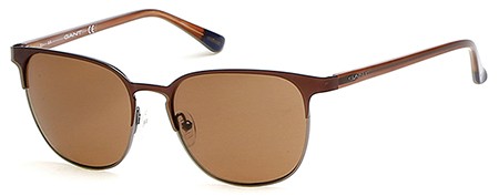 Gant GA-7077 Sunglasses, 49E - Matte Dark Brown / Brown