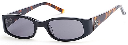 Guess GU-7435 Sunglasses, 01A - Shiny Black / Smoke